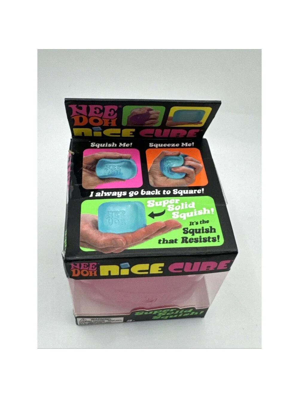 Schylling NeeDoh Nice Cube Pink Super Solid Squish Fidget Stress Toy 26060YP NEW